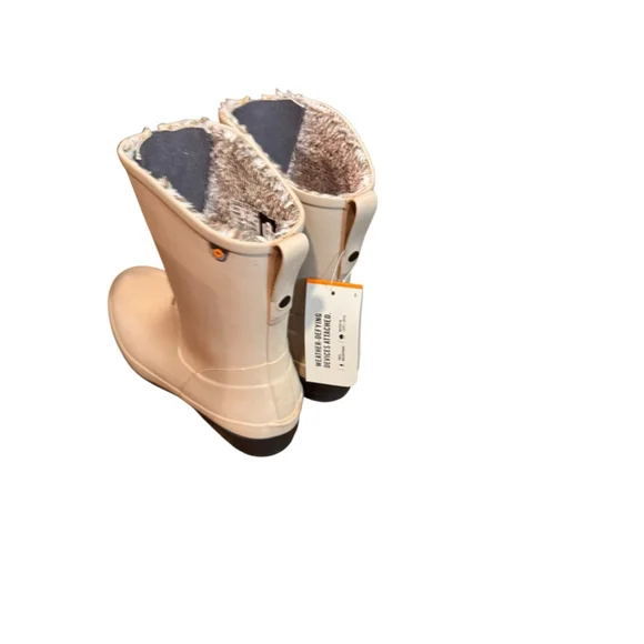Women's Bogs Beige Black Winter Rain Boots US 11 - Picture 5 of 10